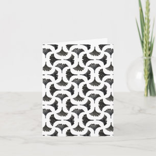 Carte Impression de motif de gingko en noir et blanc