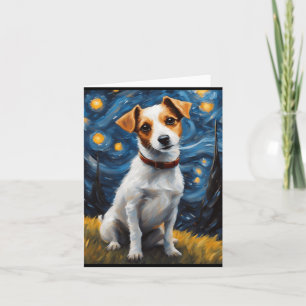 Carte Impression de peinture de Jack Russel avec collier