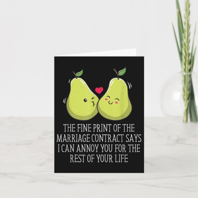 Carte Impression Du Mariage Du Contrat De Mariage Funny  (Devant)