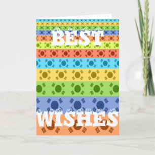 Carte Impression d'un drapeau coréen multicolore