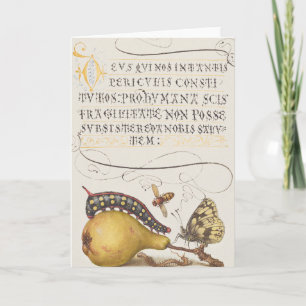 Carte Impression papillon de calligraphie chic vintage