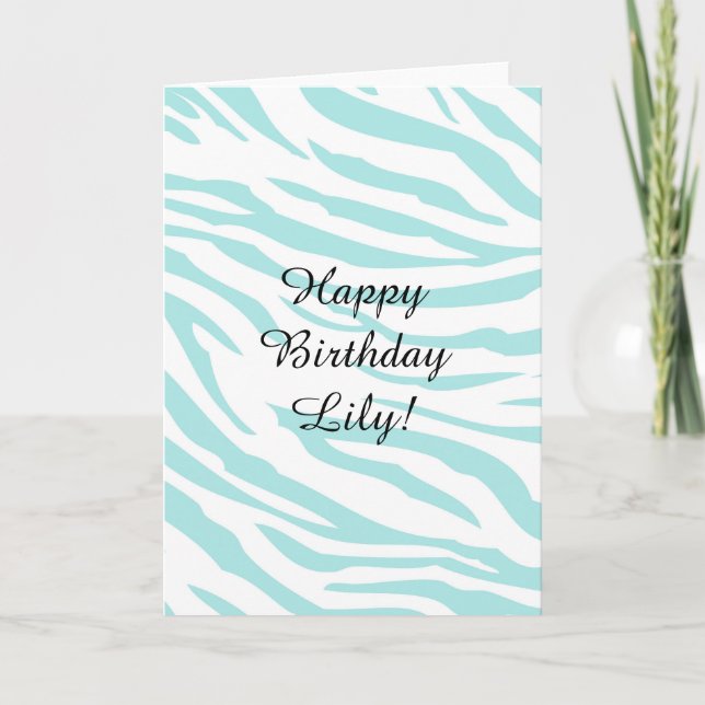 Carte Impression Sky Blue Zebra (Devant)