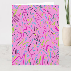 Carte Impression Vintage des années 80 en rose