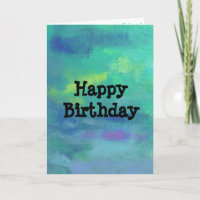 Impressionniste Abstrait en Vert et Bleu Anniversa