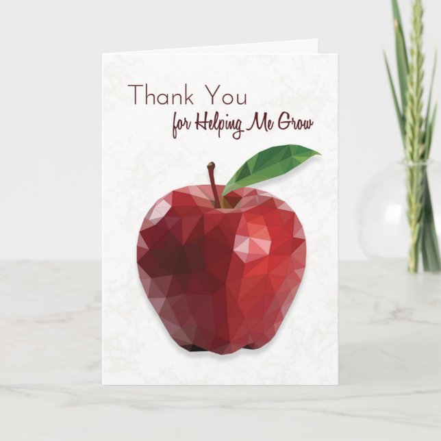 Carte Imprimable Apple pour l'appréciation des enseignan (Devant)
