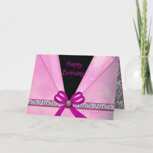 Carte Imprimé Animal Rose & Noir Plié Sweet 16