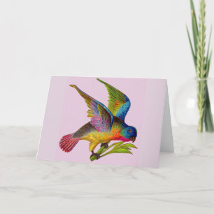 Carte imprimé d'oiseau victorien ultra coloré
