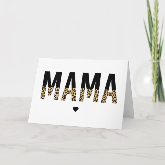 Carte Imprimé guépard maman typographie Cadeaux pour mam (Devant)
