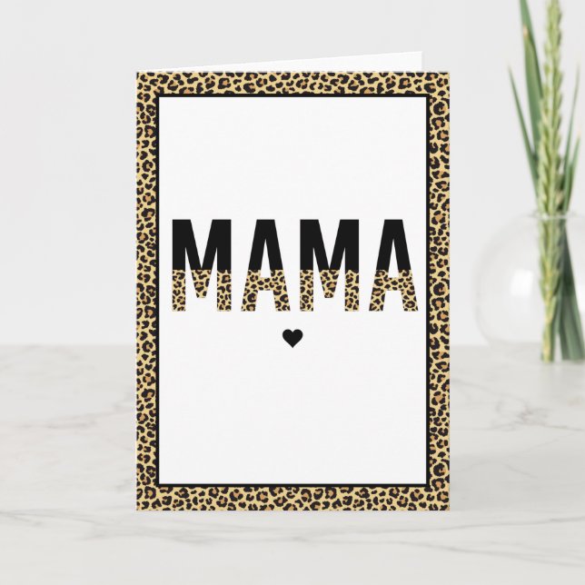 Carte Imprimé léopard maman Typographie Cadeaux pour mam (Devant)