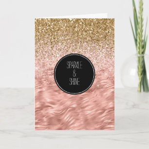Carte Imprimé zèbre rose chic Glitz