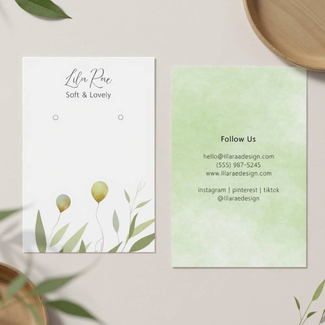 Carte imprimée avec ballons de feuillage pastel fa (Balloons Foliage Print)