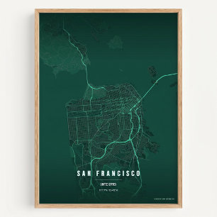 Carte imprimée de San Francisco Poster décoration
