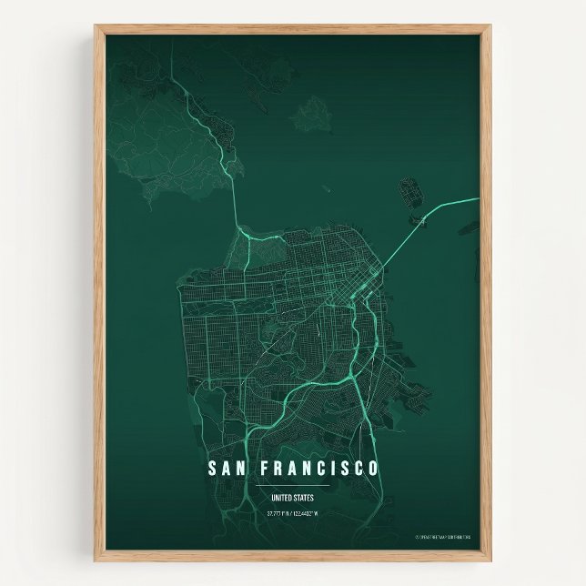 Carte imprimée de San Francisco Poster décoration  (Créateur téléchargé)
