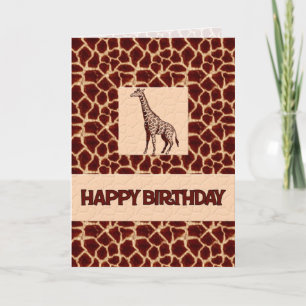 Carte Imprimer Giraffe Anniversaire Deluxe