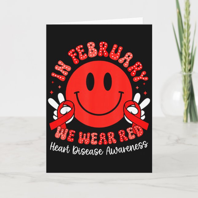 Carte In February We Wear Red Chd Awareness Heart Diseas (Devant)
