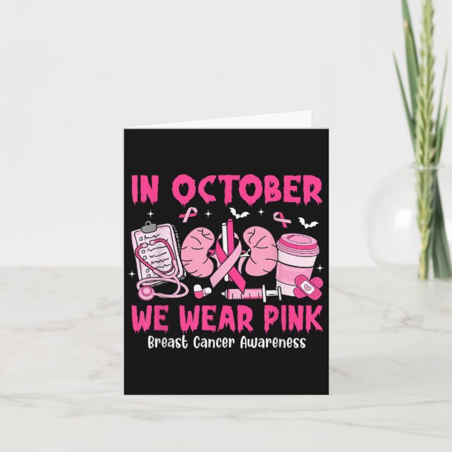 Carte In October We Wear Nk Breast Cancer Urology Nurse  (Devant)