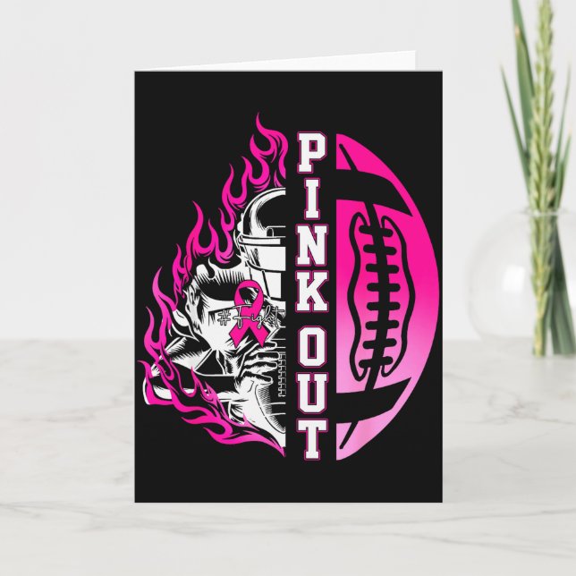 Carte In October We Wear Nk Football Breast Cancer Aware (Devant)