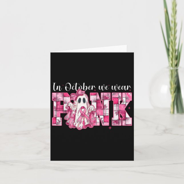 Carte In October We Wear Nk Ghost Witch Breast Cancer Aw (Devant)
