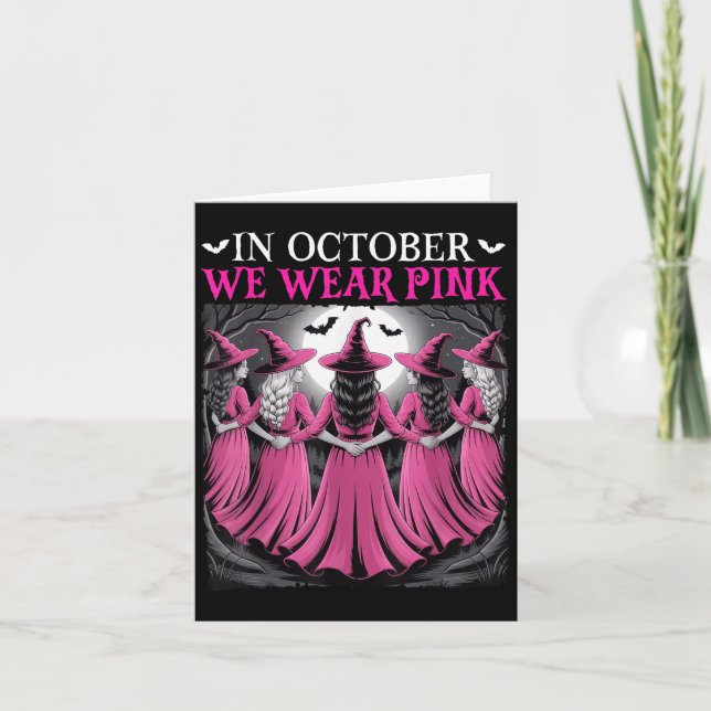 Carte In October We Wear Nk Witch Halloween Breast Cance (Devant)