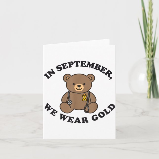 Carte In September We Wear Gold Pediatric Nurse Childhoo (Devant)