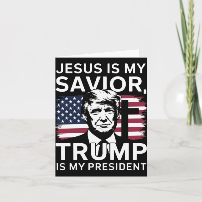 Carte Inauguration 2025 Jésus Et Trump (Devant)
