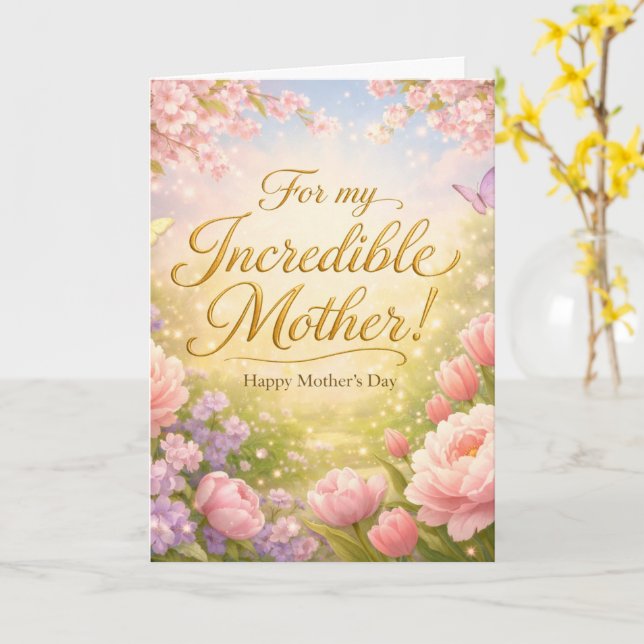 Carte Incredible Mother - Spring Garden Mothers Day Card (Fleur jaune)