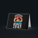 Carte Incroyable depuis 1943 Cadeau pour 80e anniversair<br><div class="desc">Incroyable depuis 1943 design vintage. Idéal pour les 80 ans pour une personne née en . Cadeau rétro pour hommes,  femmes,  enfants,  grand-père,  grand-mère ou papa pour la fête des pères.</div>