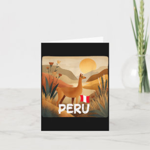 Carte Incroyable Lama au Pérou Costume de Couleurs