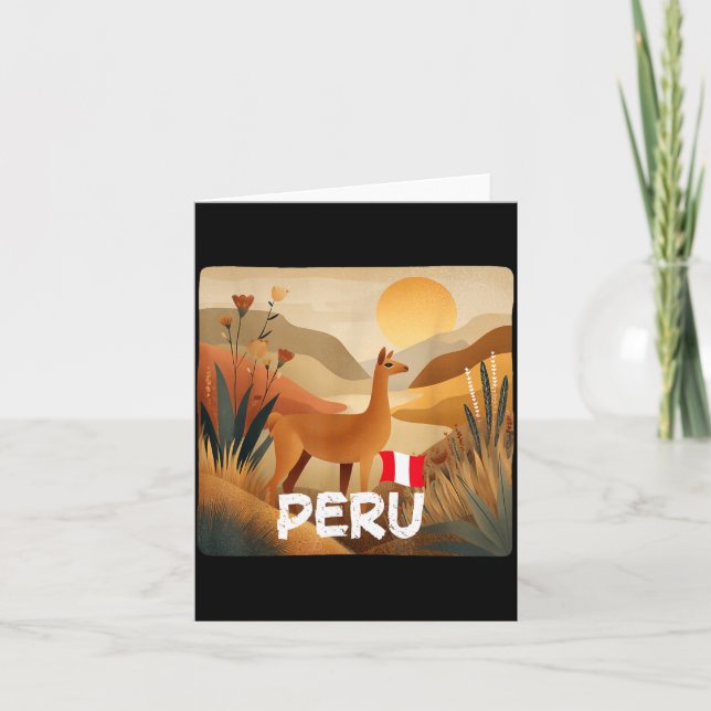Carte Incroyable Lama au Pérou Costume de Couleurs (Devant)