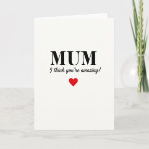Carte Incroyable Maman Cœur Rouge