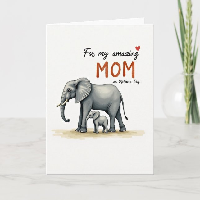 Carte Incroyable Maman Éléphant (Devant)