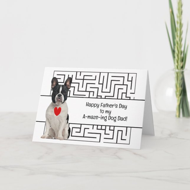 Carte Incroyable papa chien Boston Terrier Joyeuse fête  (Devant)