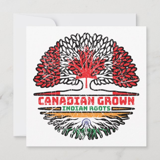 Carte Inde Canada Canada Drapeau des racines de l'arbre (Devant)