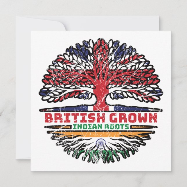 Carte Indian India Uk United Kingdom British Tree (Devant)