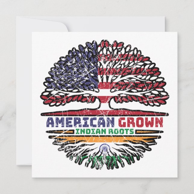 Carte Indian India US American États-Unis Tree (Devant)