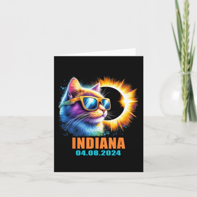 Carte Indiana Total Solar Eclipse 2024 Cat Solar Eclipse (Devant)