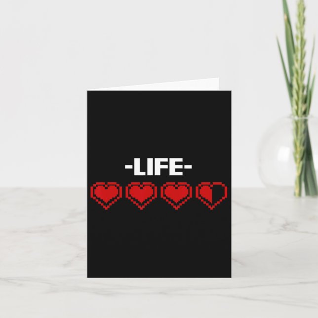 Carte Indicateur Coeur 8 Bits Graphique Joueur Vidéo Gi (Devant)