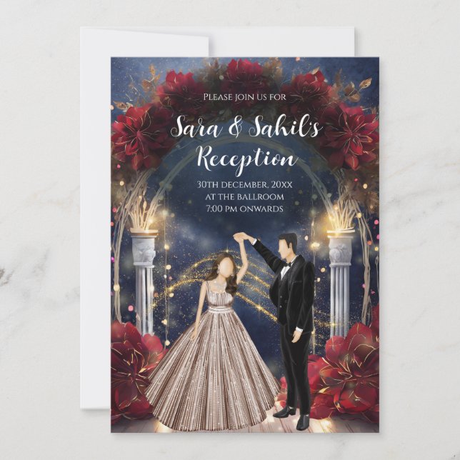 Carte indienne de réception Invitations de Sangeet (Devant)