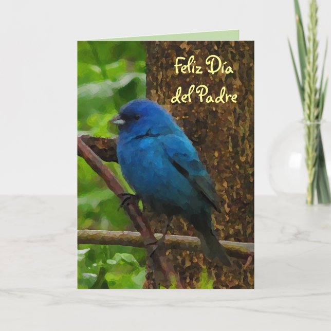 Carte Indigo Bunting Día del Padre (Devant)