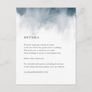 Carte Indigo Watercolor Wash Détails