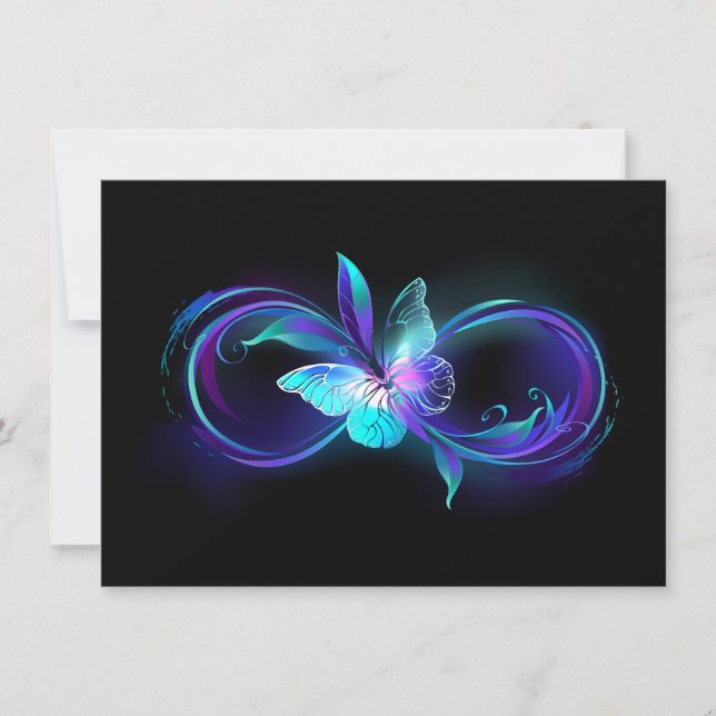 Carte Infinité brillante avec papillon magique (Devant)