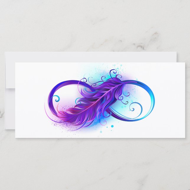 Carte Infinity with Purple Feather (Devant)