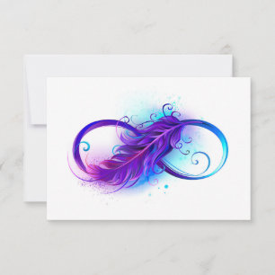 Carte Infinity with purple feather
