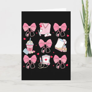 Carte Infirmière à noeud coquette de la Saint-Valentin -