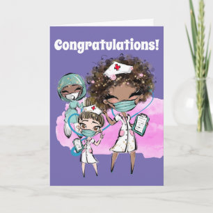 Carte Infirmière afro-américaine Masque de la vache ador