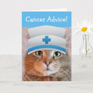 Carte Infirmière amusante Chat conseil sur le cancer