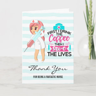 Carte Infirmière amusante qui dit avec une grande aiguil