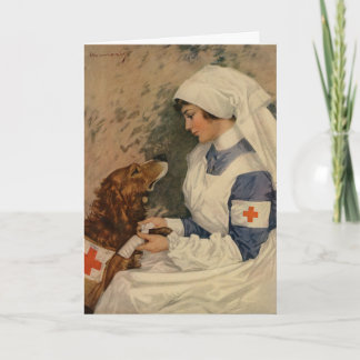 Carte Infirmière avec le golden retriever 1917