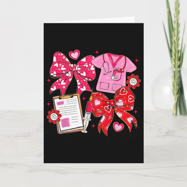 Carte Infirmière Coquette Arc Valentine Infirmière Rn Pc (Devant)