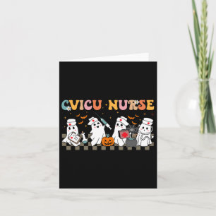 Carte Infirmière Cvicu Ghost Éffrayant Halloween Cute Nu